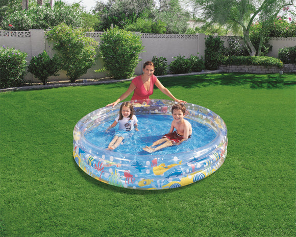 Bestway 51005 Inflatable Deep Dive 3-Ring Pool 1.83m x 33cm Summer Garden Kids
