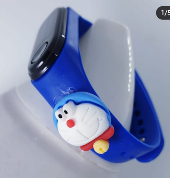 Dark blue doremon led watch