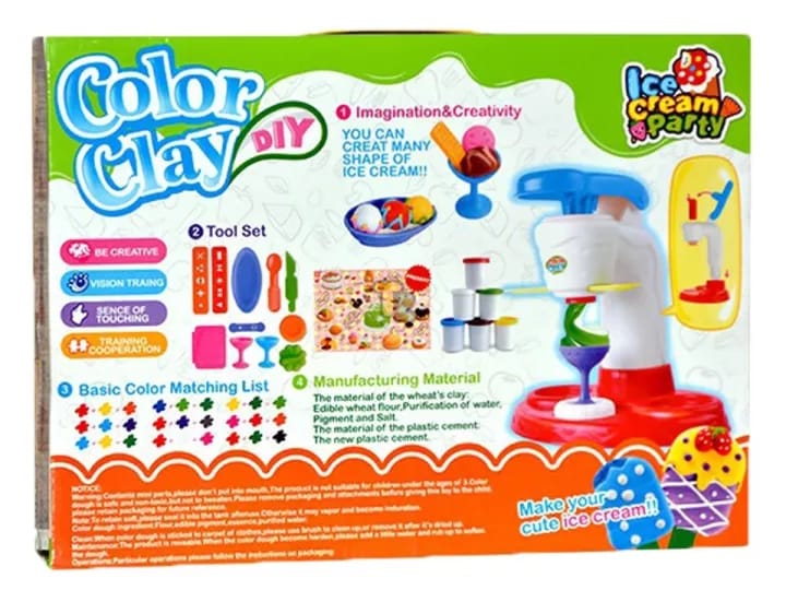 Ice Cream Party Diy Colour Clay Set for Kids