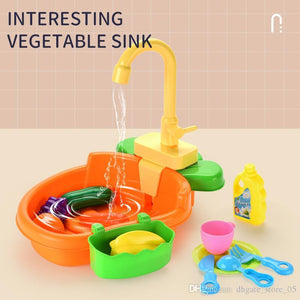 Kitchen Sink Dishwasher Basin Vegetables Toy Set
